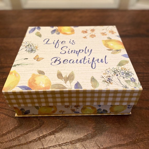 Farmhouse Blue & Yellow Lemon Storage Nesting Box - Picture 13 of 16